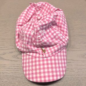 Polo Ralph Lauren Toddler Pink Gingham Hat Cap Sz 2T-4T